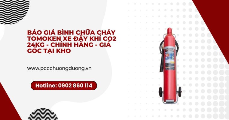 Báo giá Bình chữa cháy Tomoken xe đẩy khí CO2 24kg - Chính hãng - Giá gốc tại kho