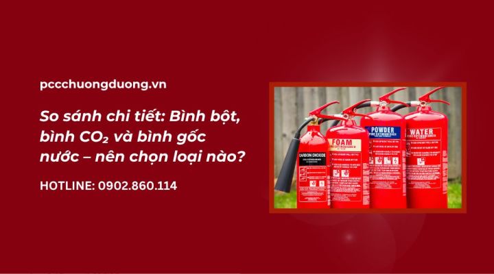 Bình bột, bình CO₂ và bình gốc nước